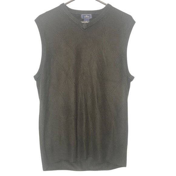 Eddie Bauer Mens Sweater Vest Large Dark Green Cotton Blend - Picture 1 of 4